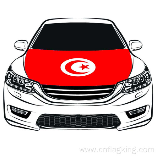 The Republic of Tunisia Hood flag 3.3X5FT 100%High elastic fabric Engine Flag